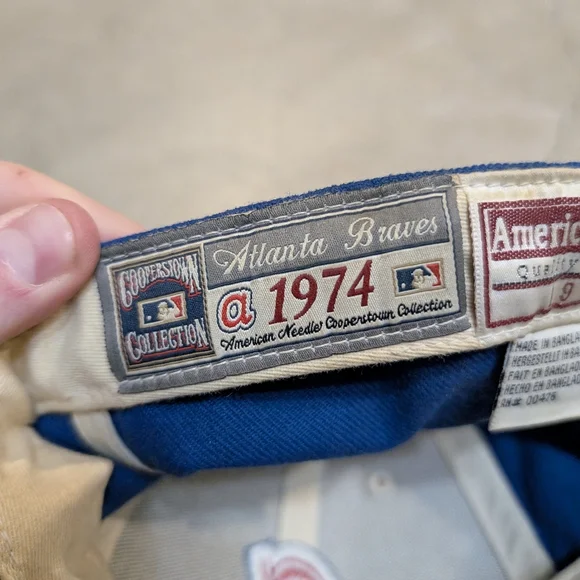 VTG American Needle Atlanta Braves Hat Men's 7 1/8 Flaws - Picture 4 of 7
